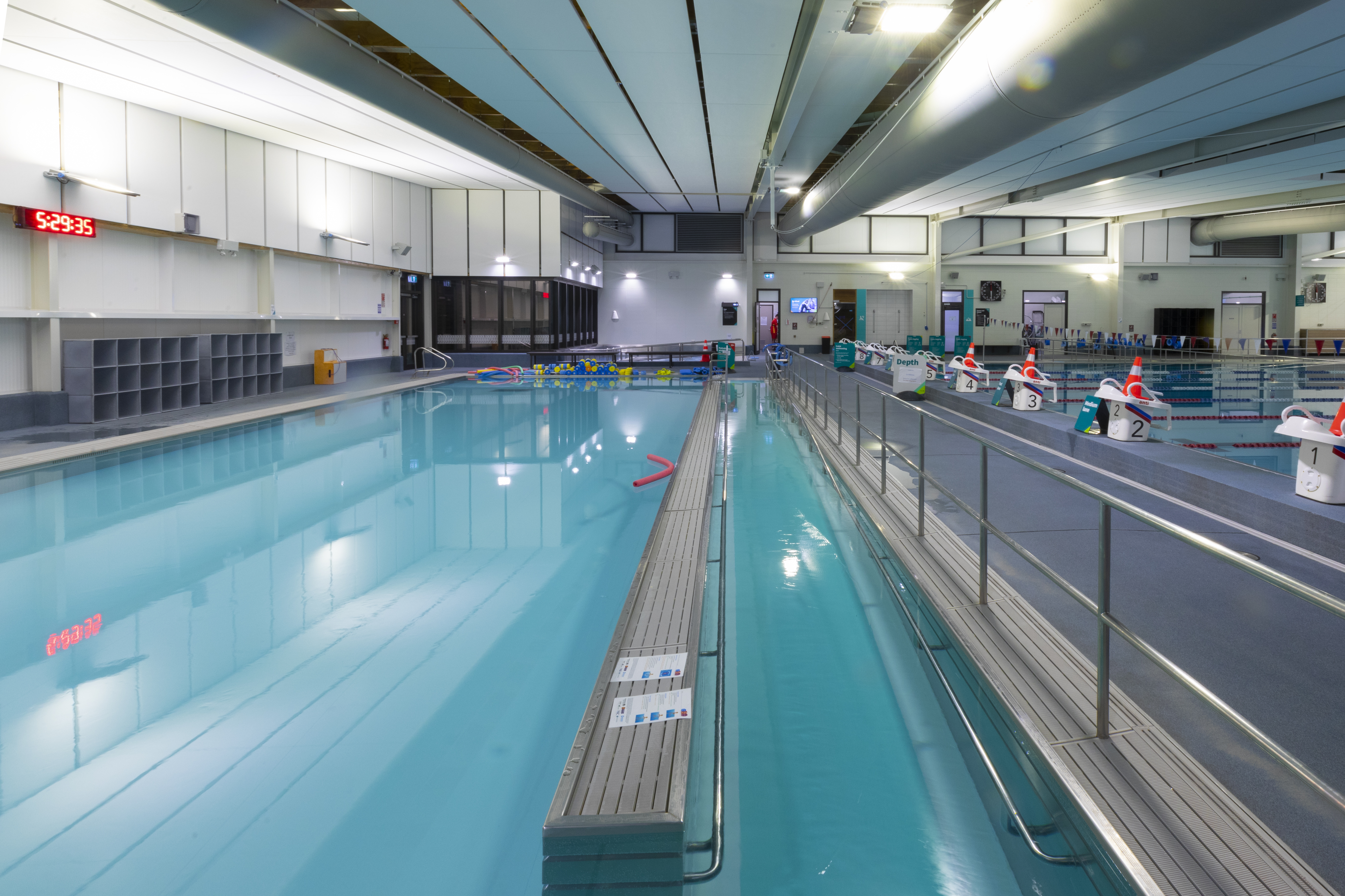 An empty teach pool at Taiora QEII Recreation and Sport pool. 