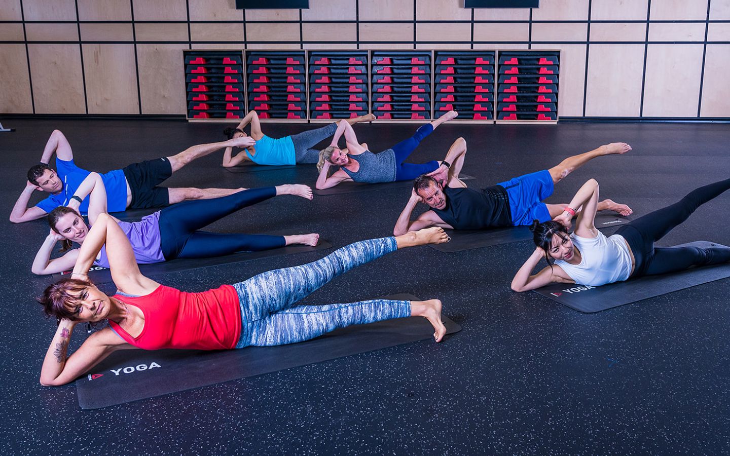 A group of men and women participating in a B.A.T class at Christchurch Recreation and Sport.