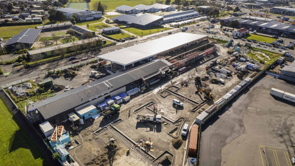 The construction of the Matatiki Hornby Centre. 