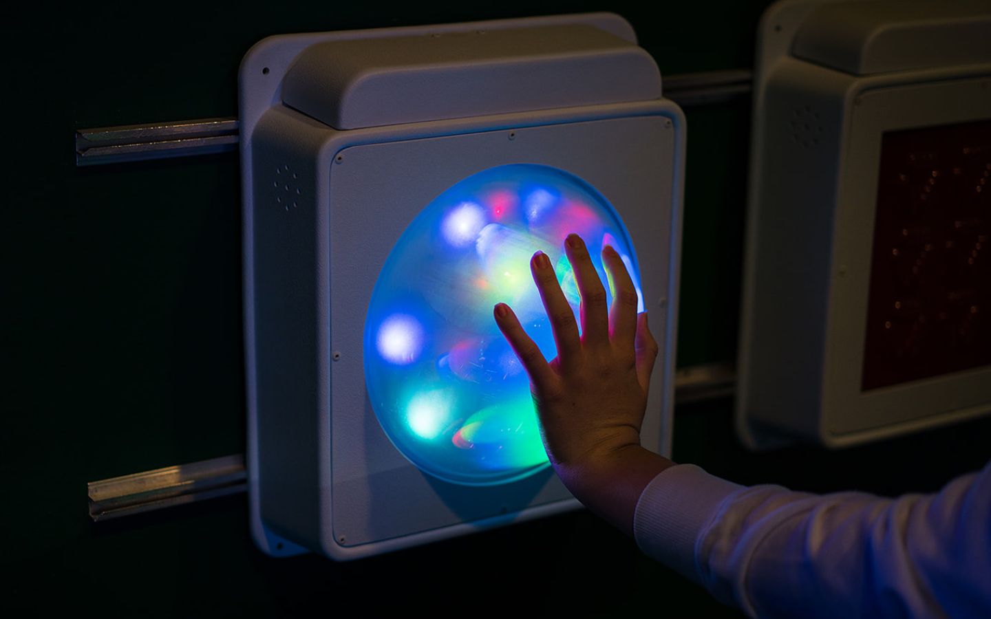 A glowing light game at Multi-Sensory Experience located at Pioneer Recreation and Sport centre. 